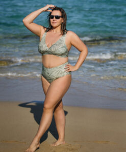 Plavkové nohavičky Sanibel s vysokým pásom - palmy